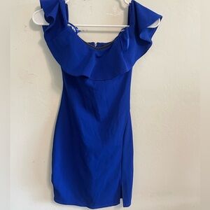 Royal blue mini dress